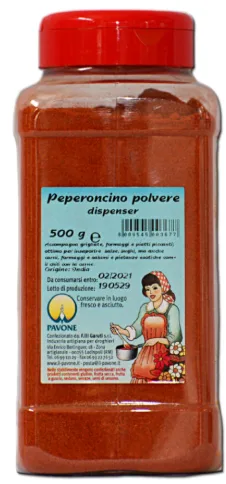 Peperoncino in polvere dispenser 500 g Pavone