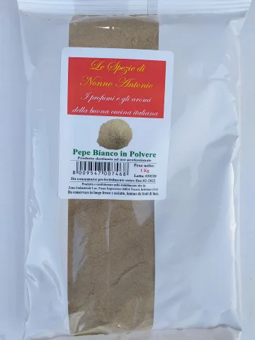 Pepe bianco in polvere busta 1 kg Le Spezie di Nonno Antonio