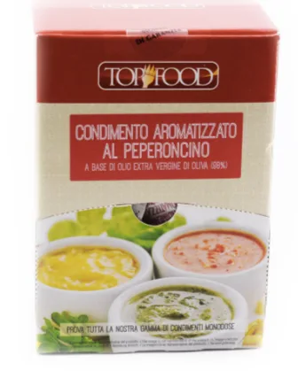 Olio extra vergine al peperoncino bustine 300 x 8 ml Top Food