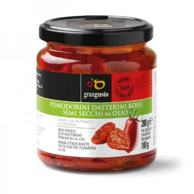 Pomodorini datterini rossi semi secchi in olio Grangusto