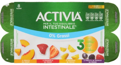 Activia frutta mix zero grassi 125 g x 8 vasetti