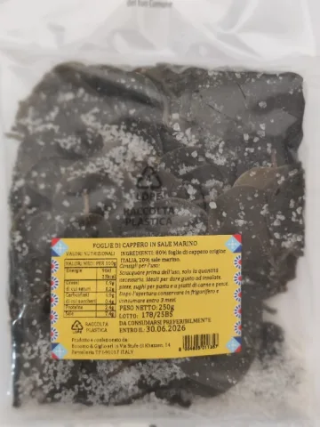 Foglie di cappero al sale marino busta 250 g Bonomo Capperi