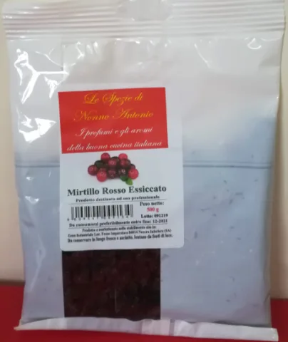 Mirtillo rosso essiccato busta 500 g Le Spezie di Nonno Antonio