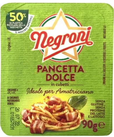 Pancetta a cubetti dolce 90 g Negroni Salumi