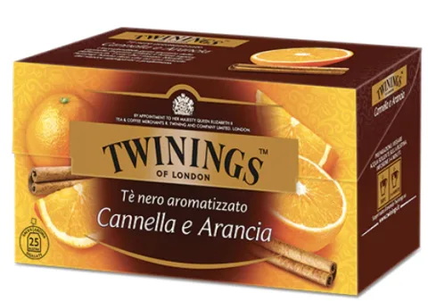 Tè nero aromatizzato cannella e arancia 25 filtri Twinings