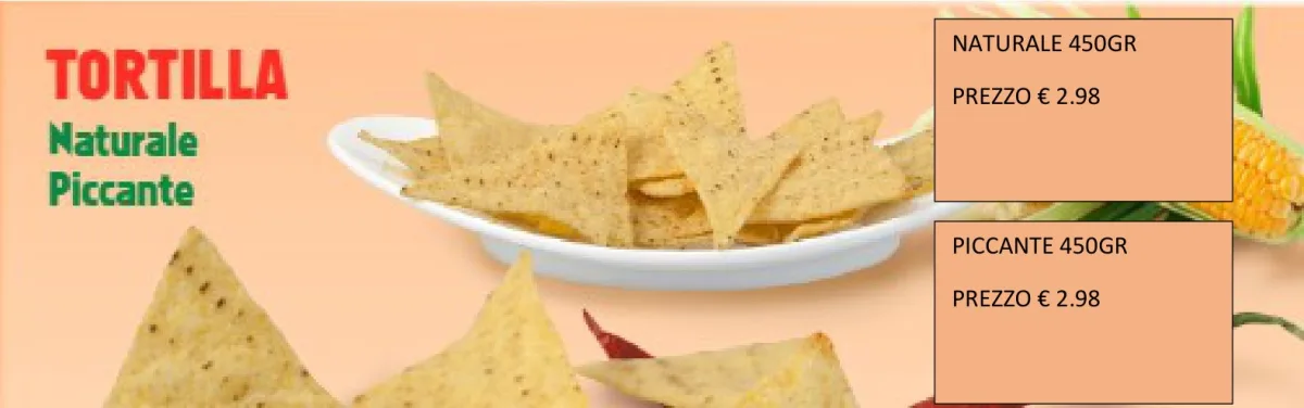 Tortilla chips busta 450 g Snack in Secchiello