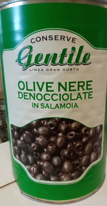 Olive nere denocciolate latta 4,25 kg Gentile