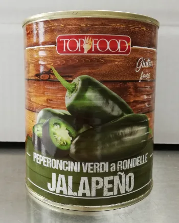 Peperoncini verdi jalapeño a rondelle latta 750 g Top Food
