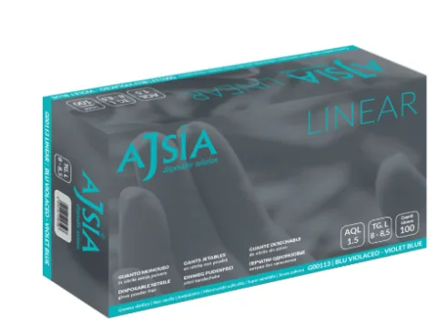 Guanti nitrile Linear blu 100 pz Ajsia