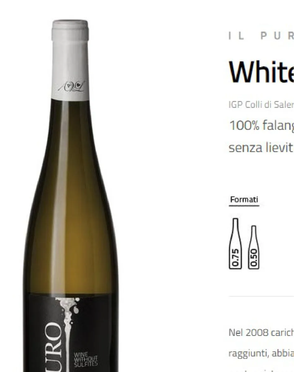 Il Puro White (Falanghina) IGP Colli di Salerno senza solfiti