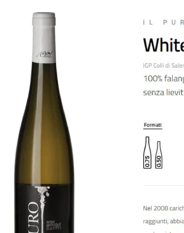 Il Puro White (Falanghina) IGP Colli di Salerno senza solfiti
