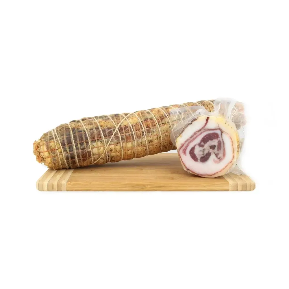 Pancetta arrotolata 100% carne di maiale nero nazionale Salumi Gola