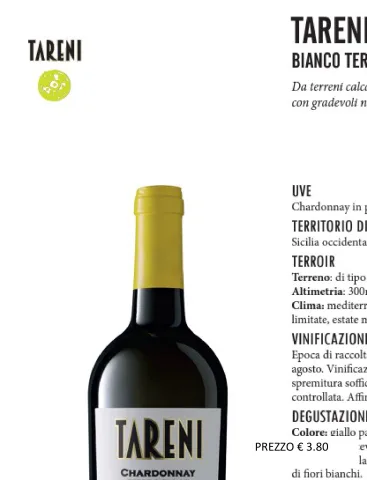 Tareni Chardonnay bianco Terre Siciliane Vini Pellegrino