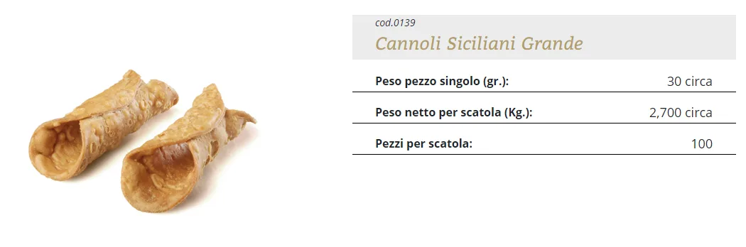 Cannoli Siciliani Grandi Tedesco