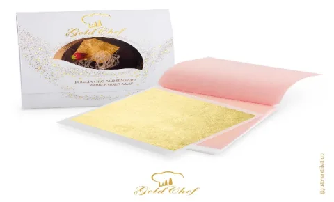 Oro alimentare kt 23 libretto 25 foglie 80x80 mm
