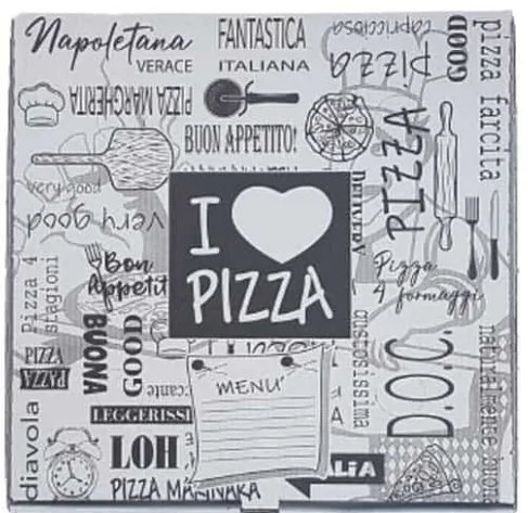 Cartone pizza chiusura americana 33x33 h 3,5 cm 100 pz Scatolificio Martinelli