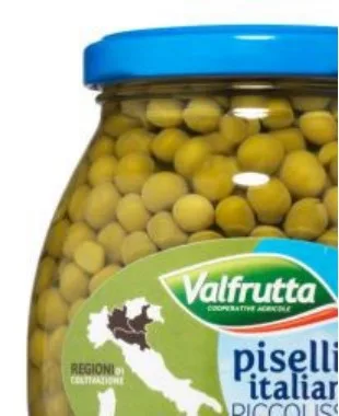 Piselli medi in vetro 370 g Valfrutta