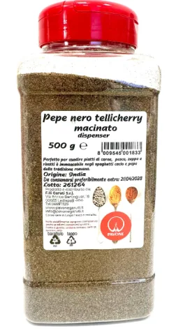 Pepe nero Tellicherry intero 500 g Pavone