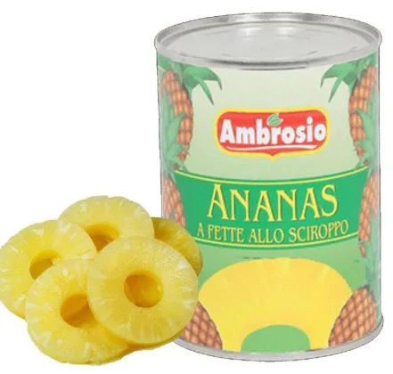 Ananas a fette 10 sciroppate 565 g Ambrosio