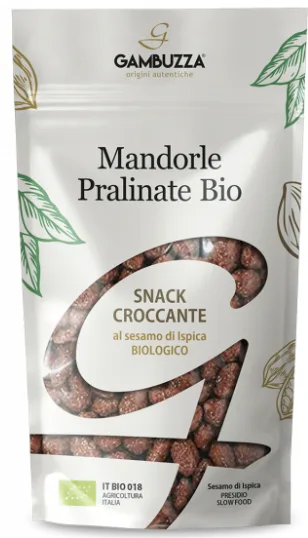 Mandorle pralinate al sesamo bio 100 g Gambuzza