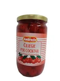 Ciliegie per cocktail con gambo 365 g Ambrosio