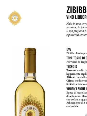 Zibibbo vino liquoroso bio Vini Pellegrino