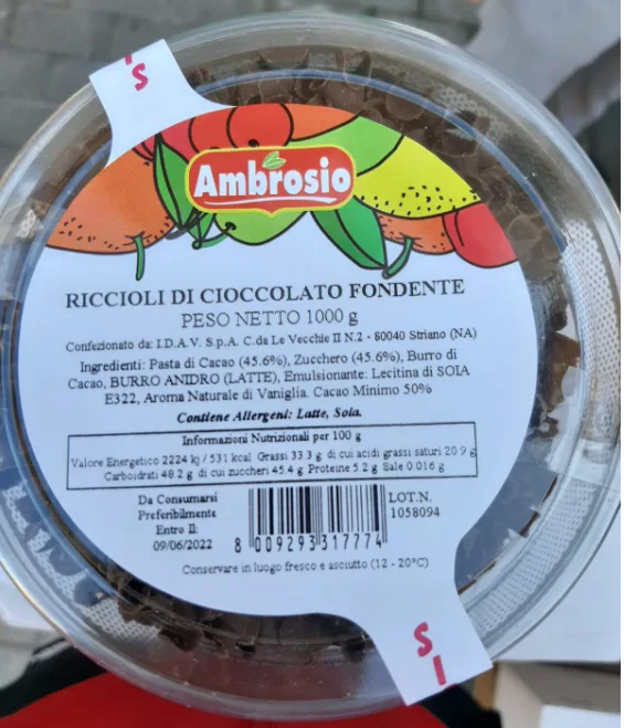 Riccioli di cioccolato fondente 1 kg Ambrosio