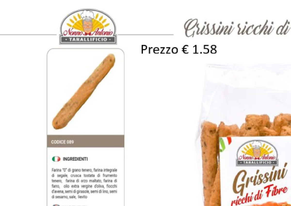 Grissini ricchi di fibre Nonno Antonio Tarallificio