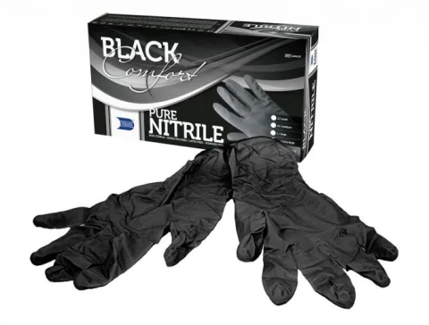 Guanti pure nitrile neri 4 g senza polvere Imballaggi Alimentari