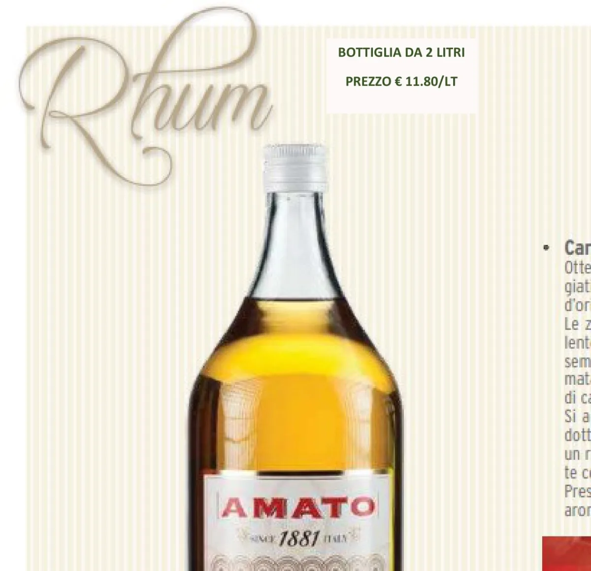 Rhum bottiglia 2 litri Amato Bagne
