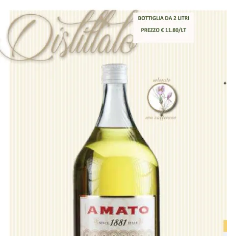 Distillato con zafferano bottiglia 2 litri Amato Bagne
