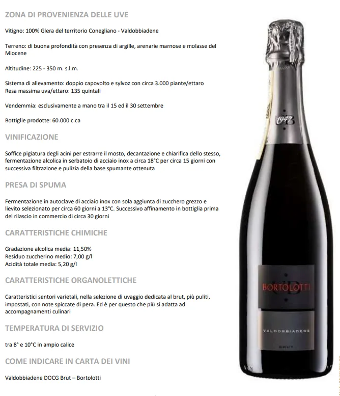 Prosecco DOC Treviso Brut Bortolotti