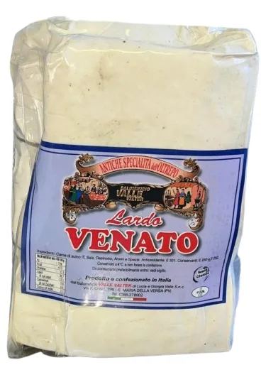 Pancetta a Doppia Fesa Venata a Metà Salumificio Valle Valter