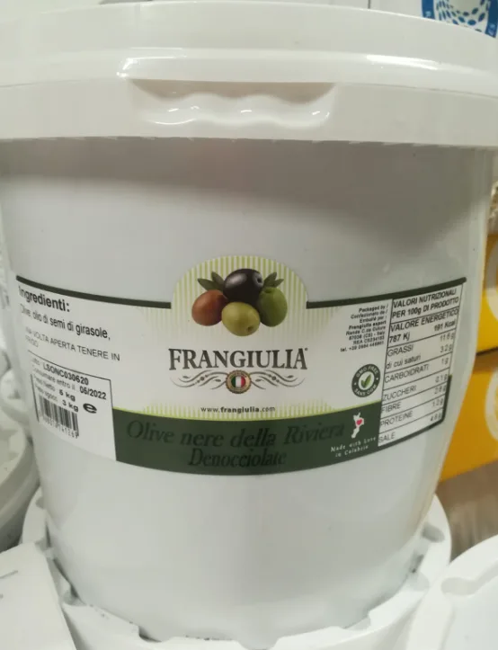 Olive verdi schiacciate denocciolate condite Frangiulia
