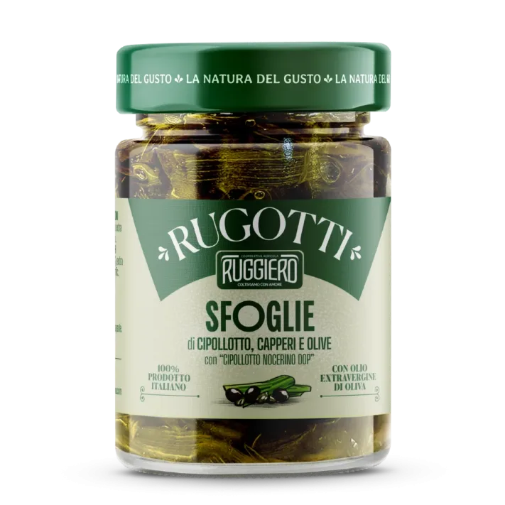 Sfoglie di cipollotto, capperi e olive Cipollotto Ruggiero