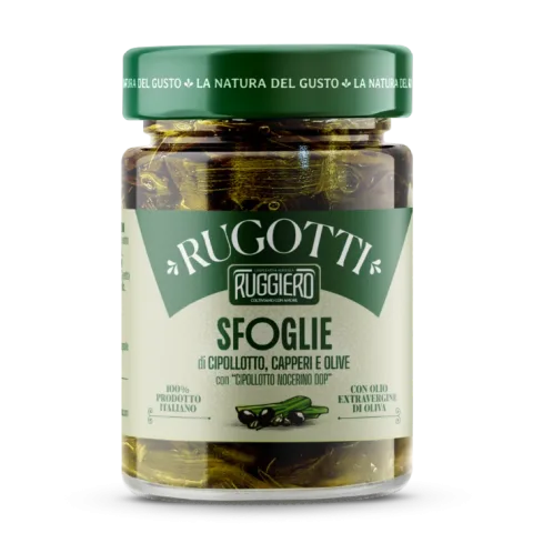 Sfoglie di cipollotto, capperi e olive Cipollotto Ruggiero